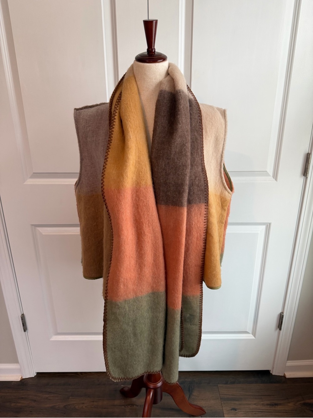 Anthropologie Pilcro Plaid Vest with Scarf Neutral One Size